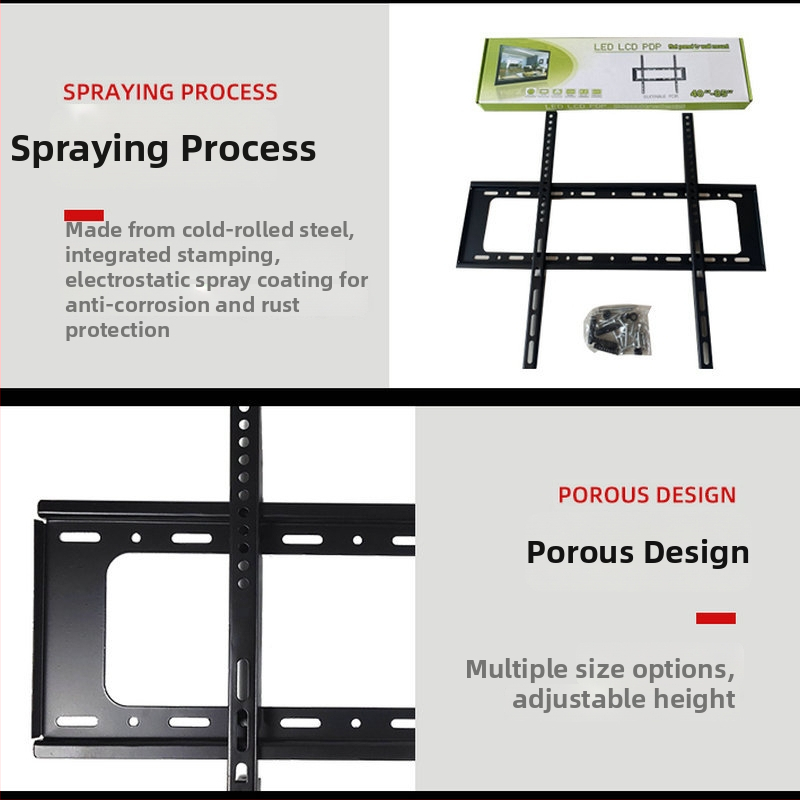 Suport TV LCD montat pe perete, cu două niveluri, încărcare peste 15 kg, construcție din fier, compatibil VESA 200×200 / 400×400 / 600×400