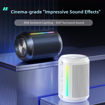 Difuzor Bluetooth cu baterie încorporată și subwoofer, portabil pentru exterior, BT 5.3, 3W, 120Hz-18kHz, IPx3