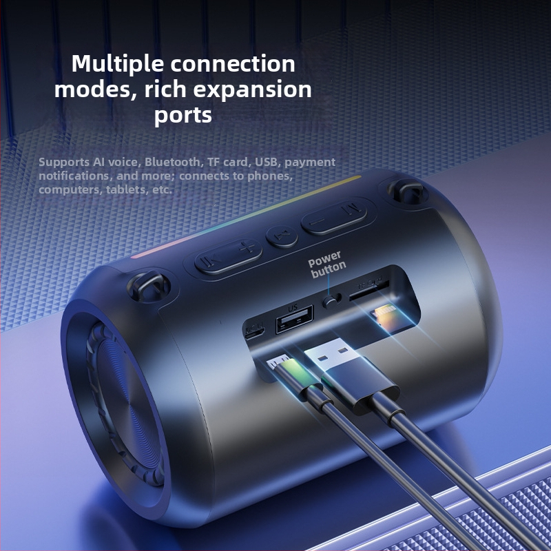 Difuzor Bluetooth cu baterie încorporată și subwoofer, portabil pentru exterior, BT 5.3, 3W, 120Hz-18kHz, IPx3