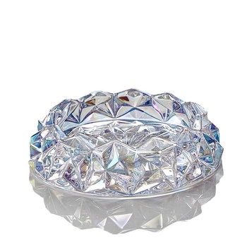 Scrumieră din sticlă cristal pentru sufragerie și birou, decor cu design inspirat de diamant, brand Shengfa, imprimare logo la cerere, protecție anti-împrăștie cenușă