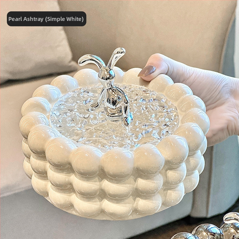 Scrumieră ceramică de înaltă clasă, cu capac, design elegant de lux, cu funcție de colectare și depozitare