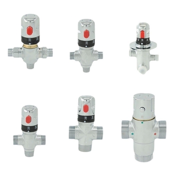 Απολύτως χαλκός έξυπνος θερμοστατικός μεικτήρας βαλβίδας με πολλαπλές θύρες DN15, DN20, DN25 και DN32· πίεση λειτουργίας 0,03–1 MPa· εύρος θερμοκρασίας: κρύο 5–29°C, ζεστό 50–80°C.