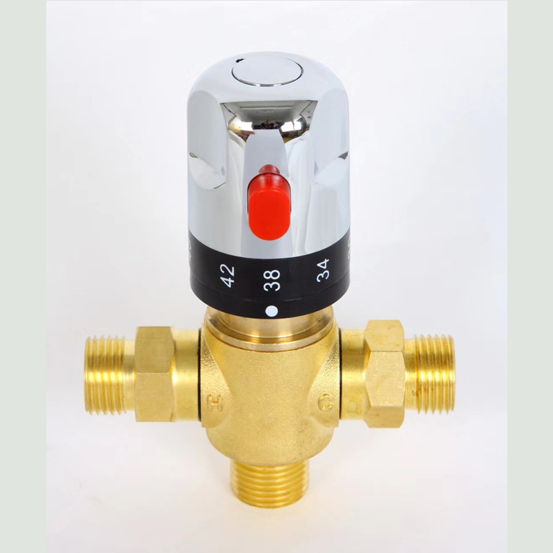 Απολύτως χαλκός έξυπνος θερμοστατικός μεικτήρας βαλβίδας με πολλαπλές θύρες DN15, DN20, DN25 και DN32· πίεση λειτουργίας 0,03–1 MPa· εύρος θερμοκρασίας: κρύο 5–29°C, ζεστό 50–80°C.