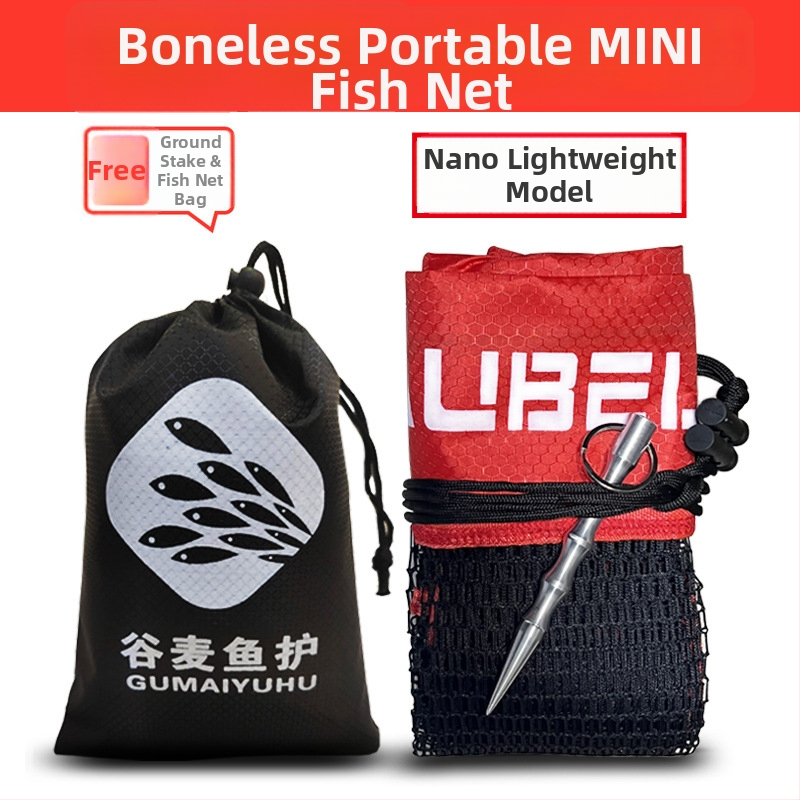 Geantă din plasă de pescuit, portabilă, mini, uscare rapidă; Brand AUBELO, Material: Plasă