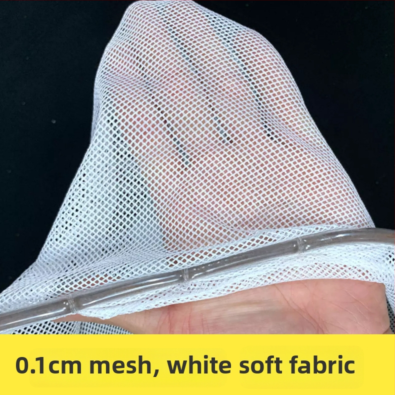 Plasă de pescuit cu mâner din lemn, inel metalic și plasă din nylon, ochi mici pentru pescuit în aer liber