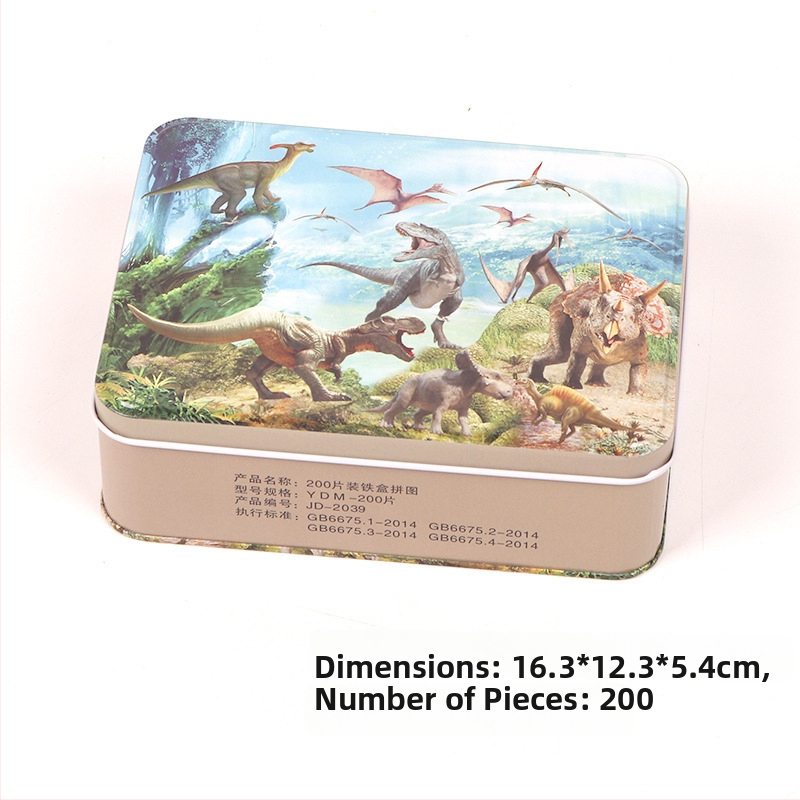 Puzzle de avion din lemn într-o cutie metalică; personalizare disponibilă (logo); potrivit pentru copii cu vârste între 4 și 6 ani