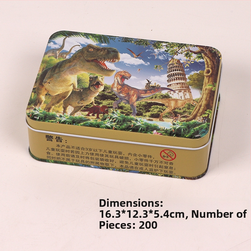 Puzzle de avion din lemn într-o cutie metalică; personalizare disponibilă (logo); potrivit pentru copii cu vârste între 4 și 6 ani