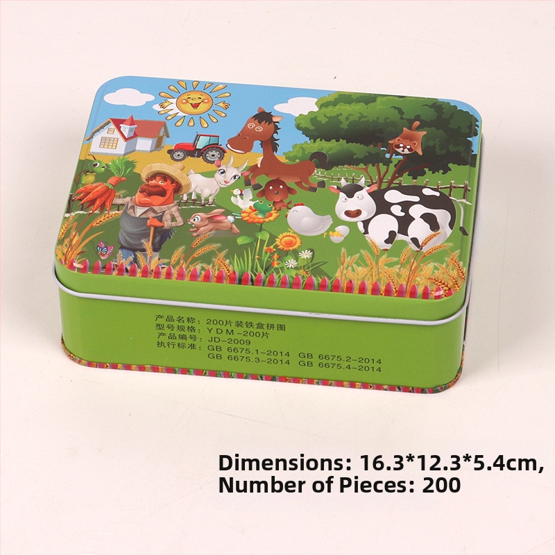 Puzzle de avion din lemn într-o cutie metalică; personalizare disponibilă (logo); potrivit pentru copii cu vârste între 4 și 6 ani