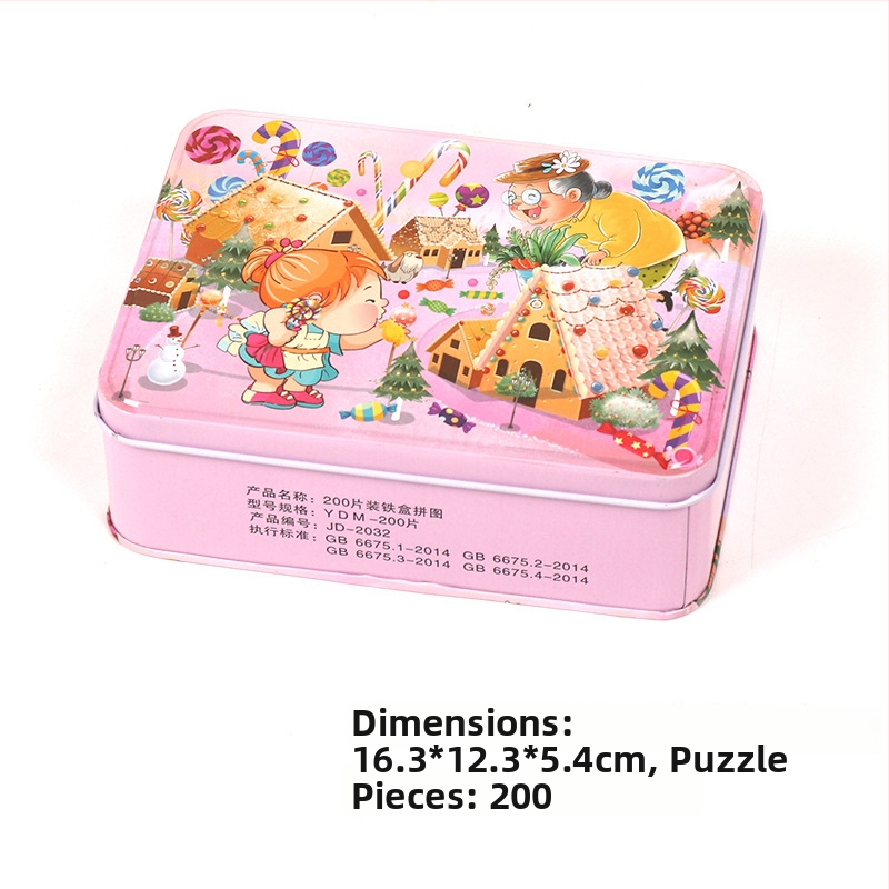 Puzzle de avion din lemn într-o cutie metalică; personalizare disponibilă (logo); potrivit pentru copii cu vârste între 4 și 6 ani