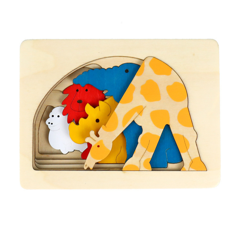 Puzzle tridimensional din lemn, design în mai multe straturi, pentru copii între 4 și 6 ani, greutate 1 kg, personalizare DIY disponibilă