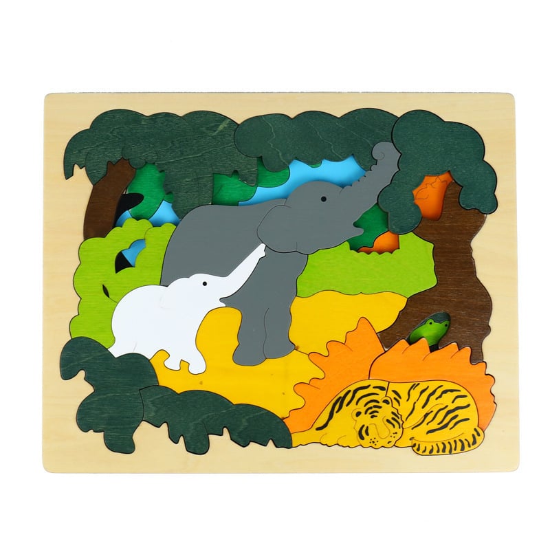 Puzzle tridimensional din lemn, design în mai multe straturi, pentru copii între 4 și 6 ani, greutate 1 kg, personalizare DIY disponibilă