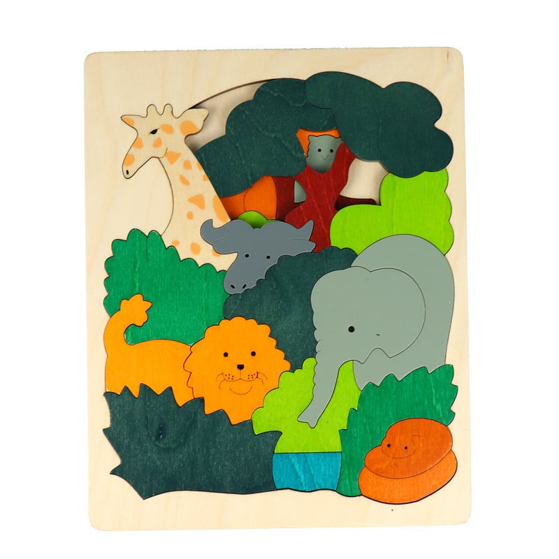 Puzzle tridimensional din lemn, design în mai multe straturi, pentru copii între 4 și 6 ani, greutate 1 kg, personalizare DIY disponibilă