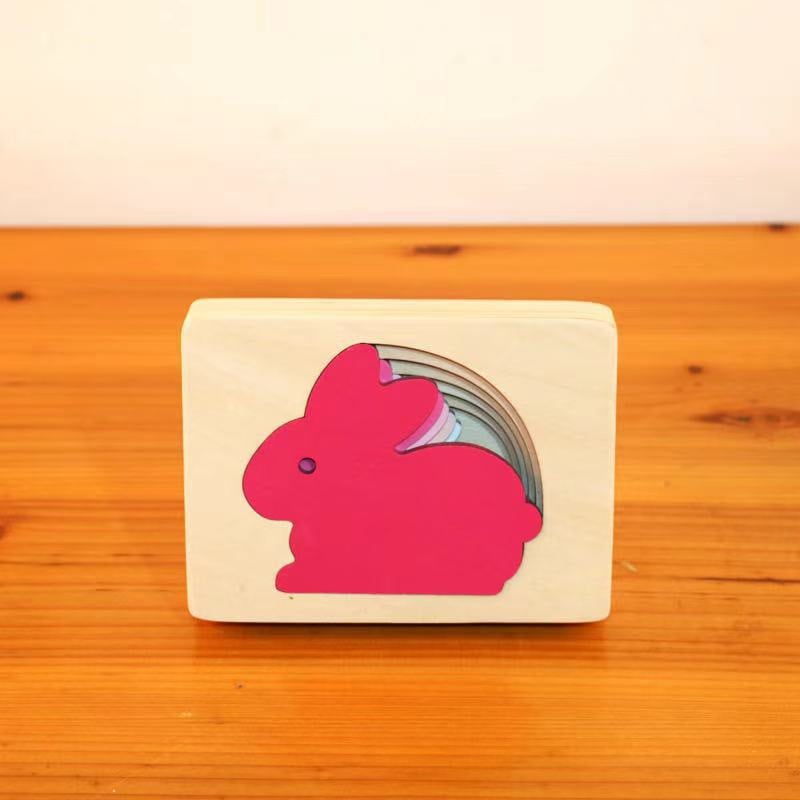 Puzzle tridimensional din lemn, design în mai multe straturi, pentru copii între 4 și 6 ani, greutate 1 kg, personalizare DIY disponibilă