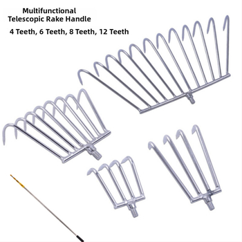 Racla de pescuit din oțel inoxidabil, telescopic pentru curățarea plantelor acvatice, 3–5 secțiuni, lungime reglabilă, greutate 1–4 jin