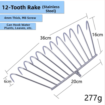 Racla de pescuit din oțel inoxidabil, telescopic pentru curățarea plantelor acvatice, 3–5 secțiuni, lungime reglabilă, greutate 1–4 jin