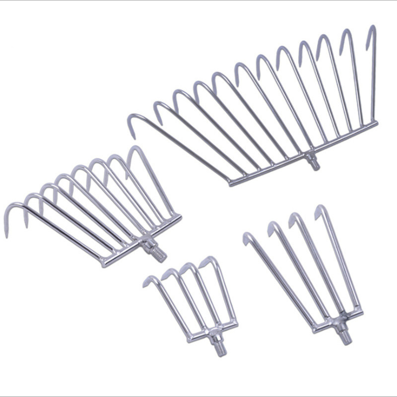 Racla de pescuit din oțel inoxidabil, telescopic pentru curățarea plantelor acvatice, 3–5 secțiuni, lungime reglabilă, greutate 1–4 jin