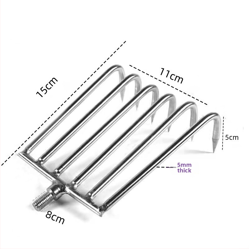 Racla de pescuit din oțel inoxidabil, telescopic pentru curățarea plantelor acvatice, 3–5 secțiuni, lungime reglabilă, greutate 1–4 jin