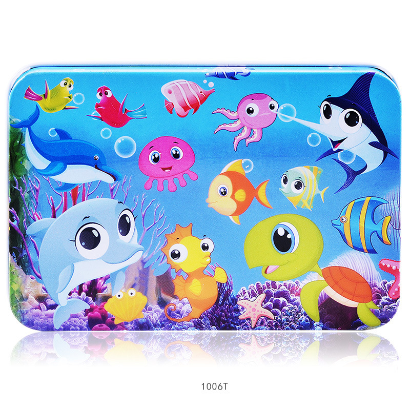 Fa repülőgép-puzzle 100 darabos, fémdobozban, 4–6 éveseknek, testreszabható dizájn