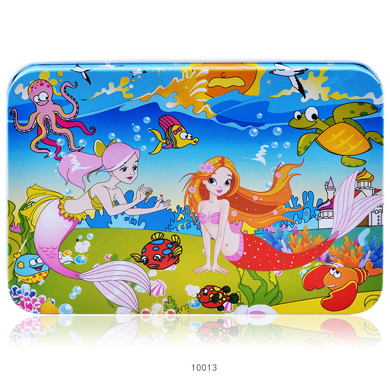 Fa repülőgép-puzzle 100 darabos, fémdobozban, 4–6 éveseknek, testreszabható dizájn