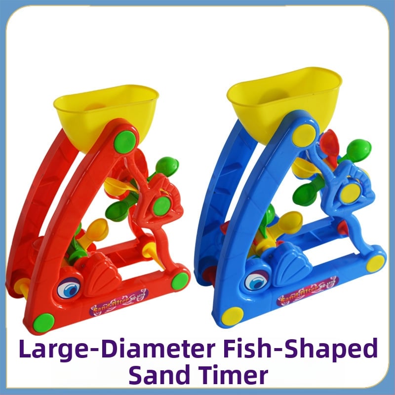 Set de joacă în nisip pentru bebeluși: lopățică din plastic, găleată, pâlnie, clepsidră, lanț și balanță (Material: Plastic; Vârstă: 0-3 ani; Ambalare: cutie colorată; Categoria: Jucării)