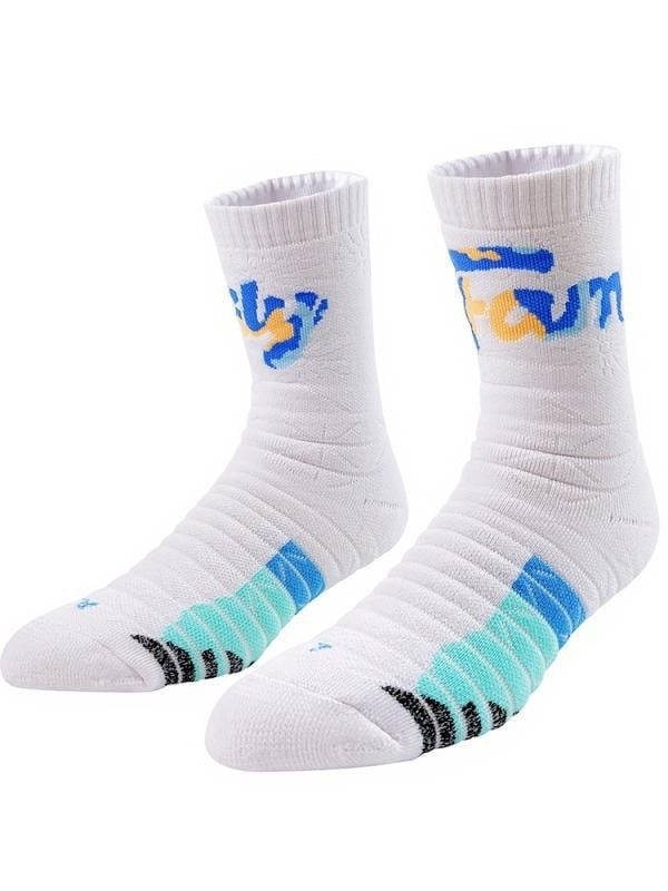 TOMMUP Баскетболни чорапи, двупластови, персонализируеми, с печат на лого, за баскетбол