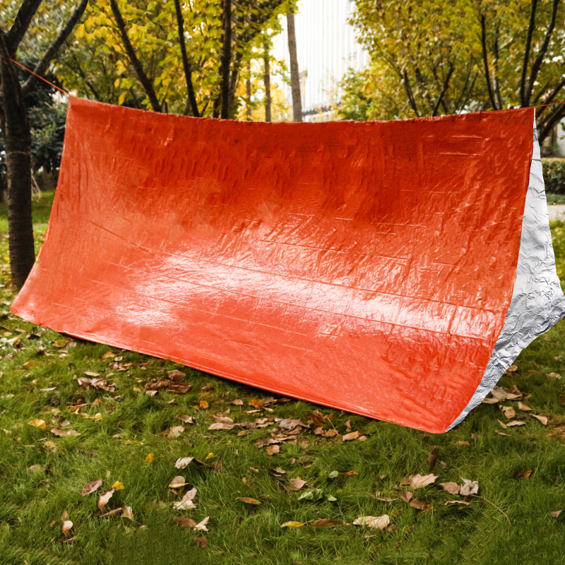 Cort portabil triunghiular cu folie de aluminiu – pătură de urgență, unelte de supraviețuire; Brand: 1, Cod produs: orange, Export cross-border: Da