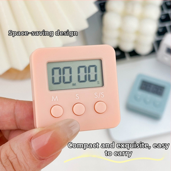 Cronometru electronic cu alarmă - dreptunghiular, alimentat cu baterii, ecran LED, carcasă din plastic, pentru studiu, birou și bucătărie