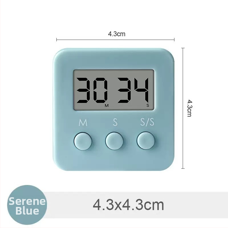 Cronometru electronic cu alarmă - dreptunghiular, alimentat cu baterii, ecran LED, carcasă din plastic, pentru studiu, birou și bucătărie