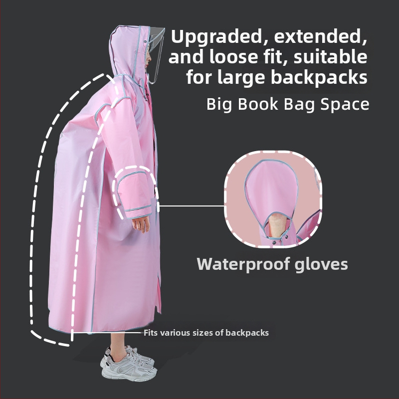 Poncă de ploaie EVA pentru bicicletă electrică și motocicletă — țesătură EVA, grosime normală, pentru un adult, ușor