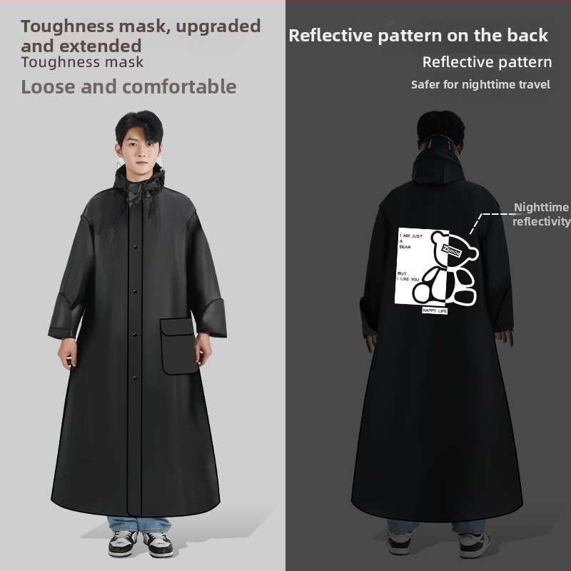 Poncă de ploaie EVA pentru bicicletă electrică și motocicletă — țesătură EVA, grosime normală, pentru un adult, ușor