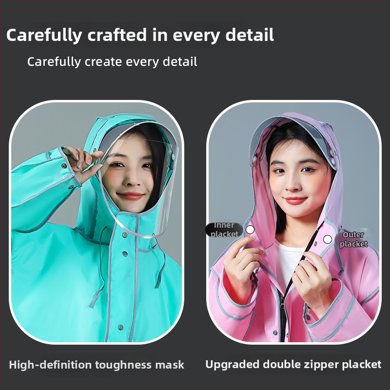 Poncă de ploaie EVA pentru bicicletă electrică și motocicletă — țesătură EVA, grosime normală, pentru un adult, ușor