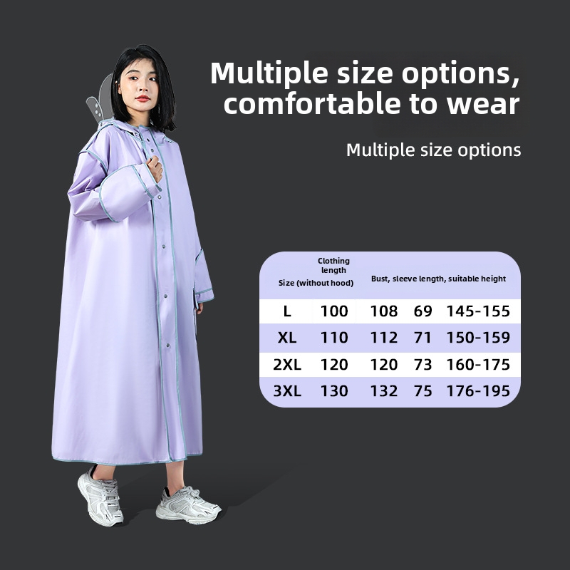 Poncă de ploaie EVA pentru bicicletă electrică și motocicletă — țesătură EVA, grosime normală, pentru un adult, ușor