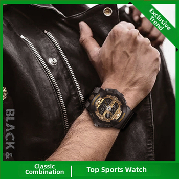 Ceas sport de exterior pentru bărbați, afișaj analog-digital cu ecran dual, mișcare electronică, rezistență la apă 50m, iluminare nocturnă, curea TPU