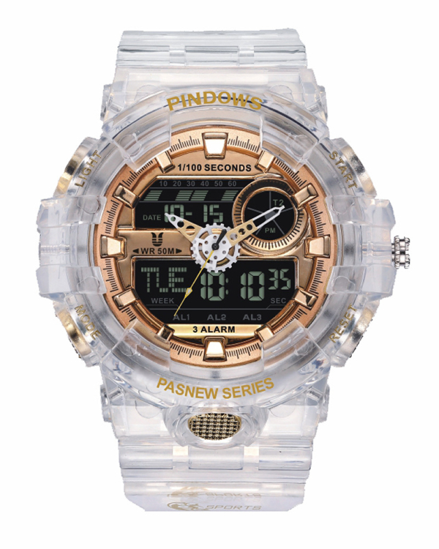 Ceas sport de exterior pentru bărbați, afișaj analog-digital cu ecran dual, mișcare electronică, rezistență la apă 50m, iluminare nocturnă, curea TPU