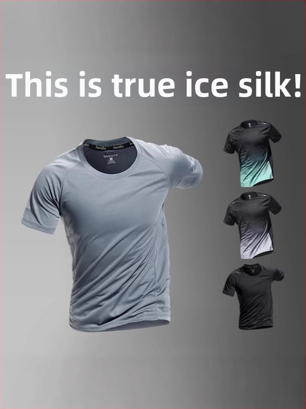 Tricou sport masculin din poliester, croi lejer, mâneci scurte, guler rotund