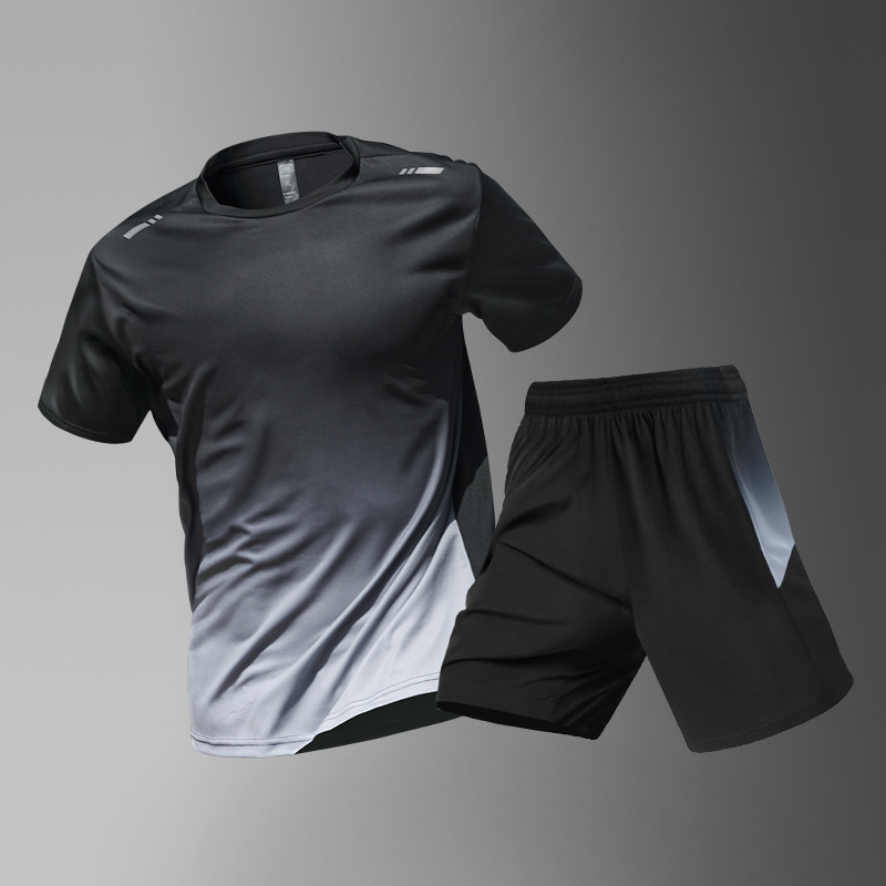 Tricou sport masculin din poliester, croi lejer, mâneci scurte, guler rotund