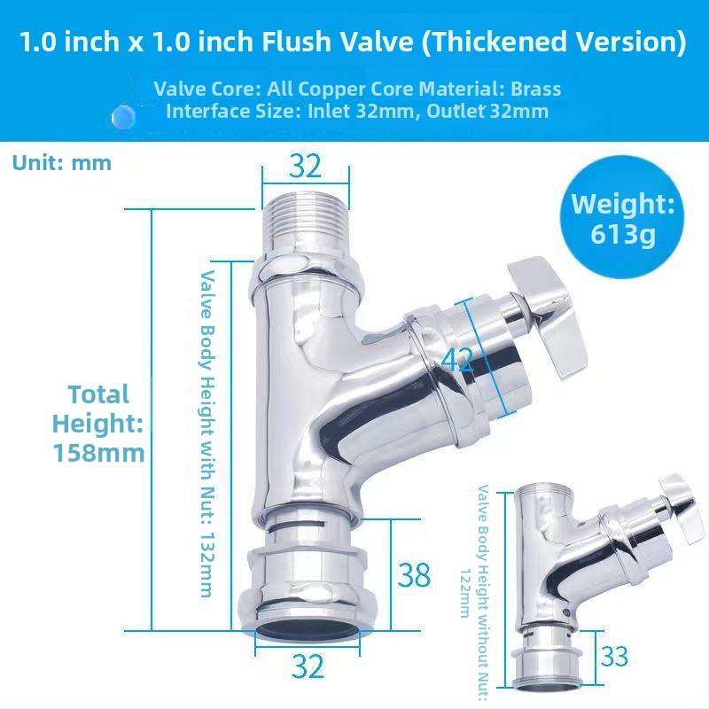 Accesorii pentru supapa de spălare unghiulară a toaletei — corp din cupru, întârziere a spălării, set de reparații, stil modern simplu