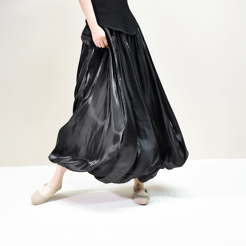 A-line suknja od Mercerized vlakna, srednje duljine, 95% poliestera, proljeće 2025