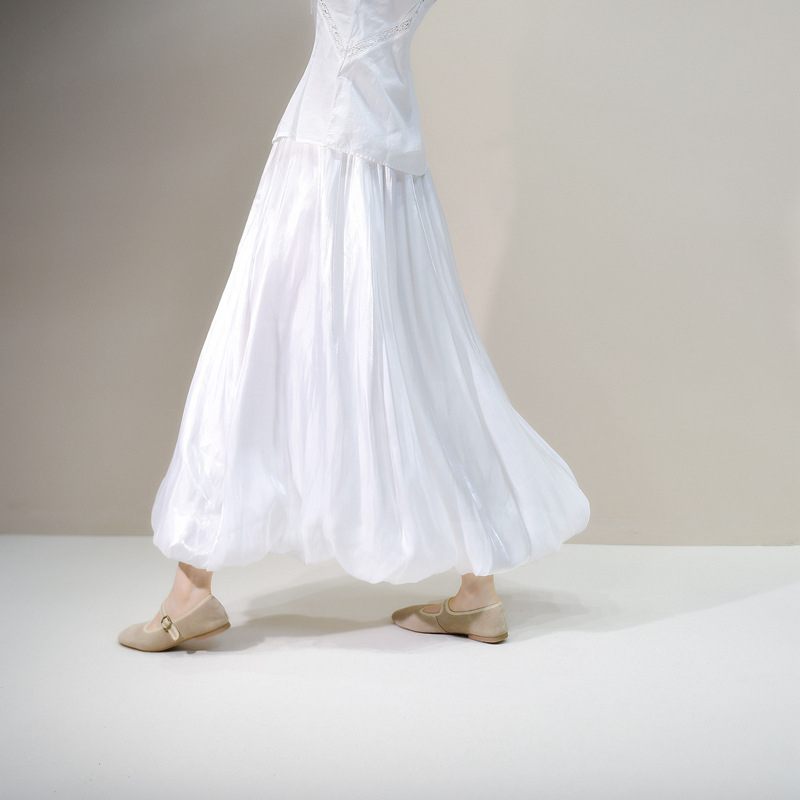 A-line suknja od Mercerized vlakna, srednje duljine, 95% poliestera, proljeće 2025