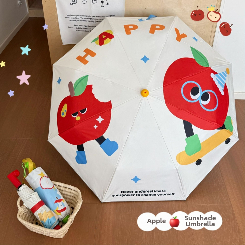 Umbrelă Miffy pentru adulți, cu schelet din fier având 8 nervuri, mâner din fier, pânză din plastic, deschidere și închidere manuală