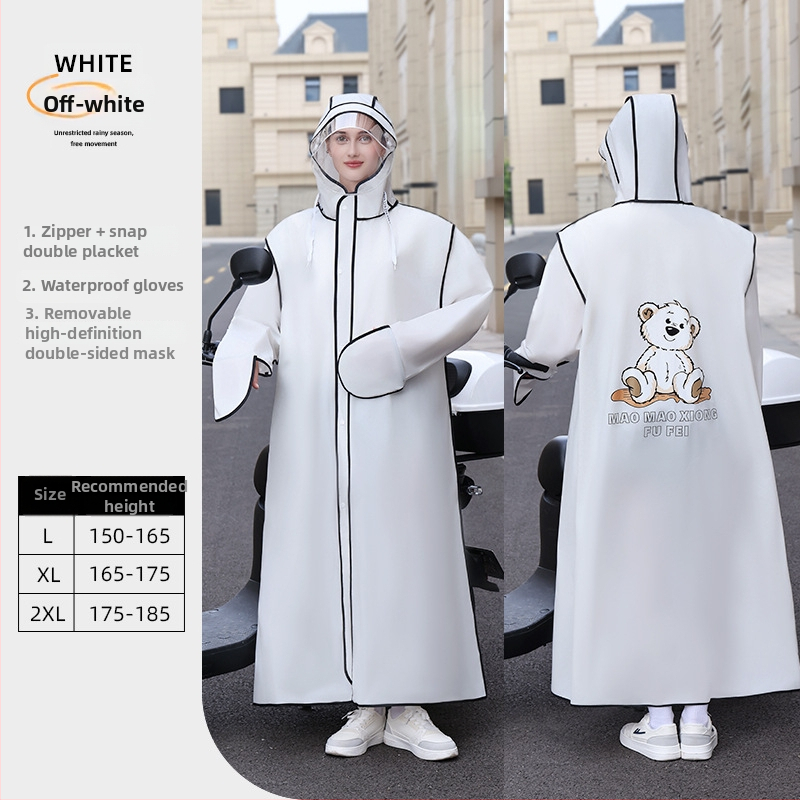 Poncă de ploaie pentru adulți cu glugă și margine dublă — țesătură EVA, protecție completă a corpului pentru ciclism și drumeții