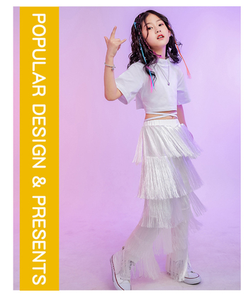 Costum de dans pentru copii, dans latin, fete, 100% bumbac, stil etnic, pentru scenă