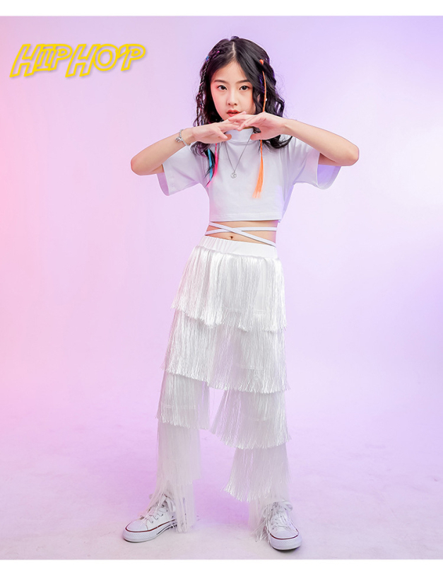 Costum de dans pentru copii, dans latin, fete, 100% bumbac, stil etnic, pentru scenă