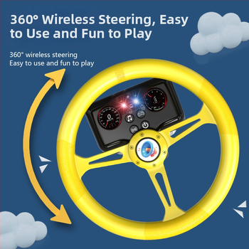 Volan de jucărie cu lumini pentru copii - simulare de conducere cu muzică/voce, plastic, alimentare cu baterii, memorie până la 1 GB, vârsta 4-6 ani