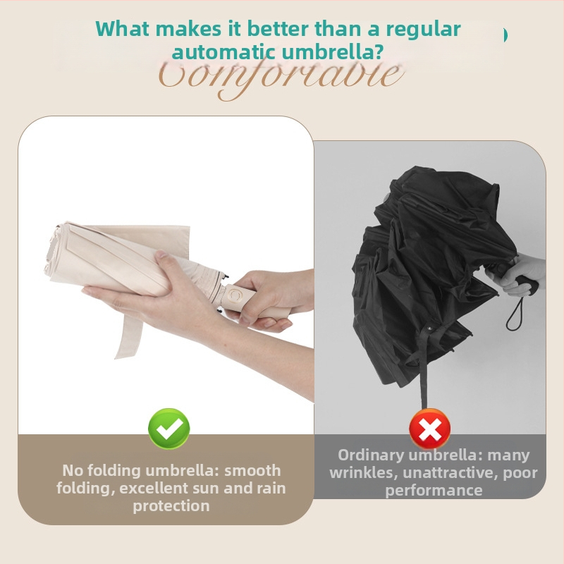 Umbrelă pentru elevi, all-weather, automată, cu deschidere/închidere automată, 8 arce din oțel, design tri-fold, rezistentă și portabilă, UPF >50