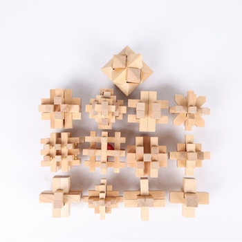 Blocare din lemn Kongming/Luban – joc educațional de tip puzzle pentru deblocare, copii 4–6 ani, desene personalizate, ambalaj blister