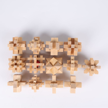 Blocare din lemn Kongming/Luban – joc educațional de tip puzzle pentru deblocare, copii 4–6 ani, desene personalizate, ambalaj blister