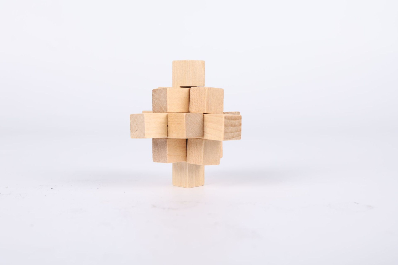 Blocare din lemn Kongming/Luban – joc educațional de tip puzzle pentru deblocare, copii 4–6 ani, desene personalizate, ambalaj blister