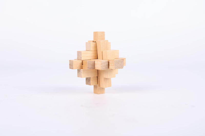 Blocare din lemn Kongming/Luban – joc educațional de tip puzzle pentru deblocare, copii 4–6 ani, desene personalizate, ambalaj blister