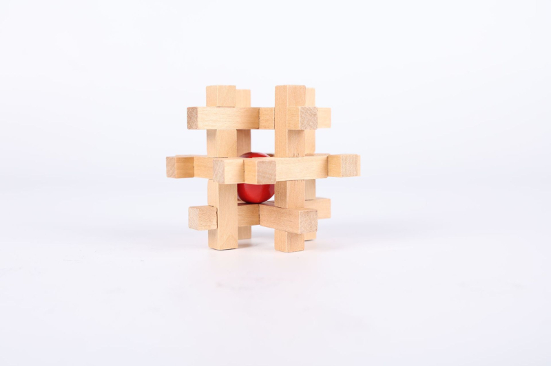 Blocare din lemn Kongming/Luban – joc educațional de tip puzzle pentru deblocare, copii 4–6 ani, desene personalizate, ambalaj blister